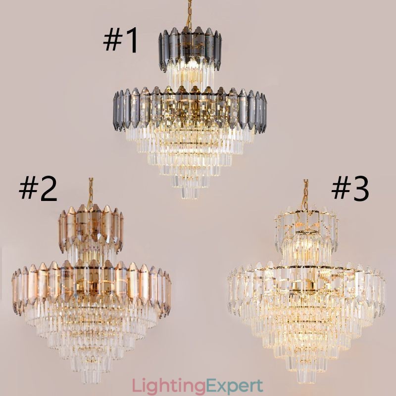 Tapered Crystal Pendant Light Duplex Decorative Ceiling Light