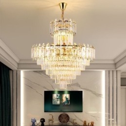 Tapered Crystal Pendant Light Duplex Decorative Ceiling Light
