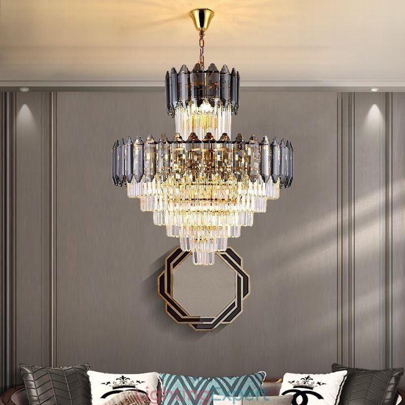 Tapered Crystal Pendant Light Duplex Decorative Ceiling Light