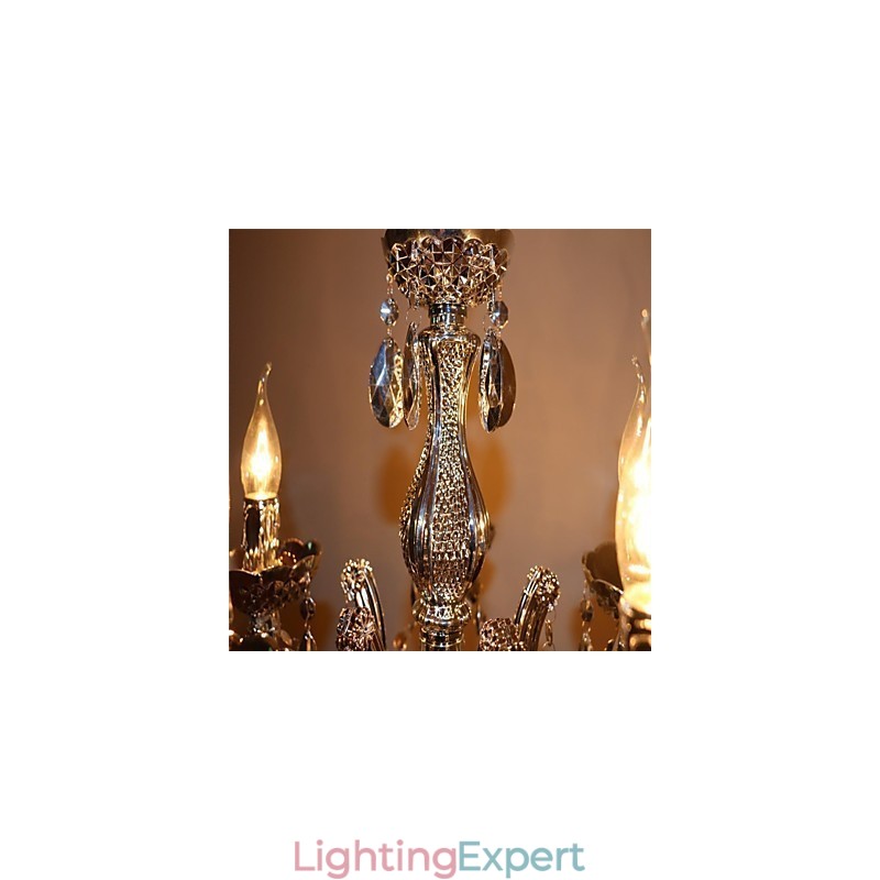 Modern Silver Acrylic Crystal Style Chandelier With 5 Lights