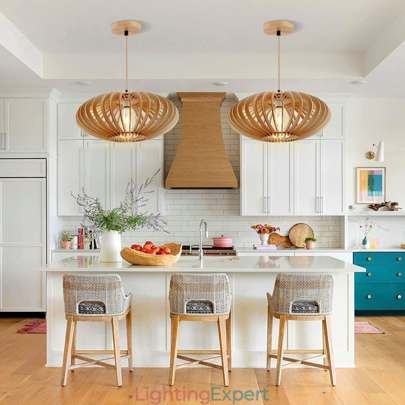 Log Basswood Ceiling Light 17cm Oval Wooden Lampshade