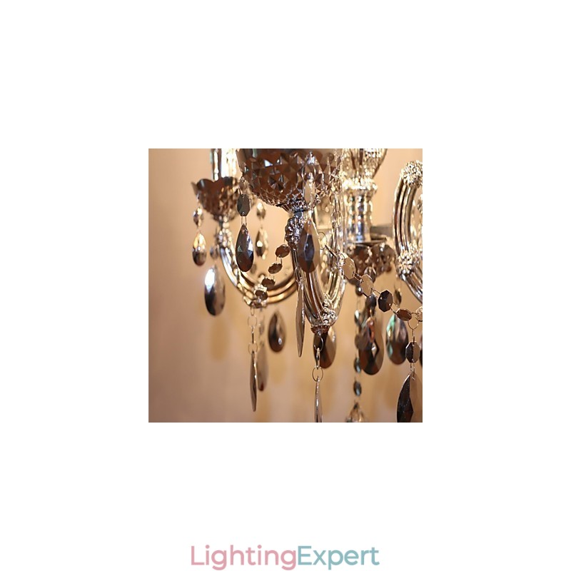 Modern Silver Acrylic Crystal Style Chandelier With 5 Lights