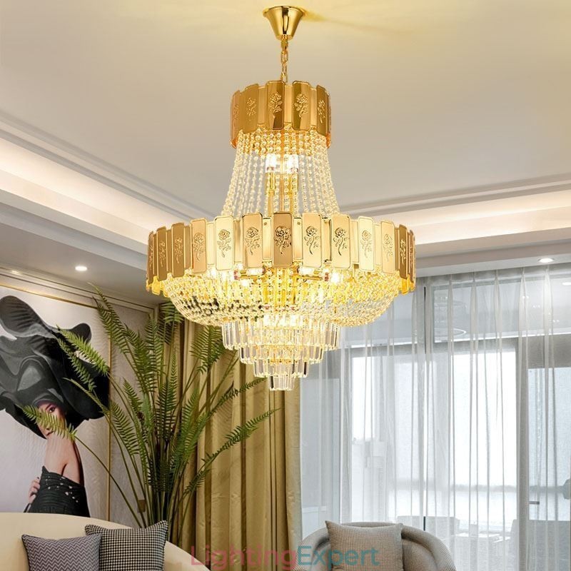 Gold Crystal Pendant Light Elegant Decrative Ceiling Light