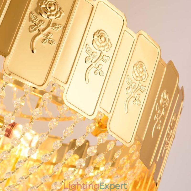 Gold Crystal Pendant Light Elegant Decrative Ceiling Light