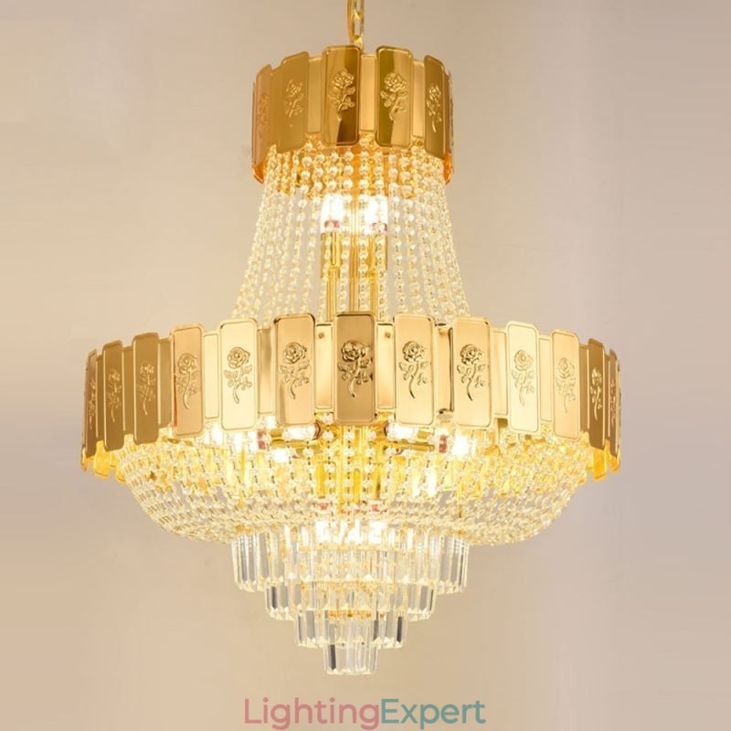 Gold Crystal Pendant Light Elegant Decrative Ceiling Light