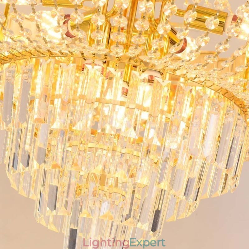 Gold Crystal Pendant Light Elegant Decrative Ceiling Light