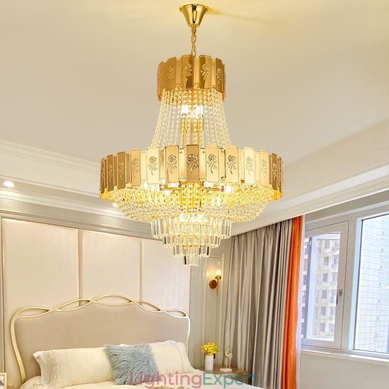 Gold Crystal Pendant Light Elegant Decrative Ceiling Light