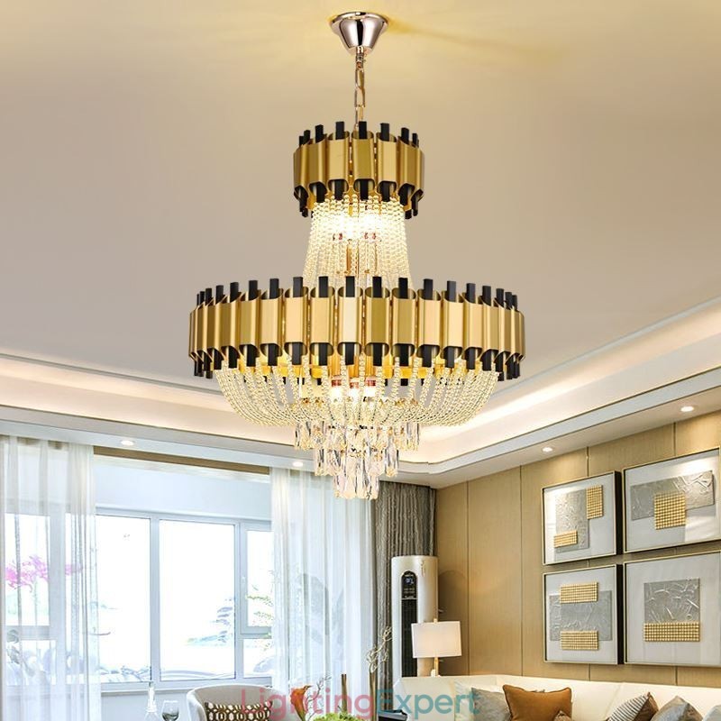 Crystal Pendant Light Gold Luxury Decrative Ceiling Lamp