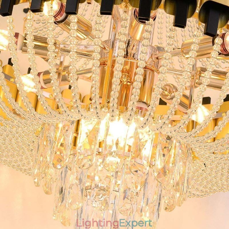 Crystal Pendant Light Gold Luxury Decrative Ceiling Lamp