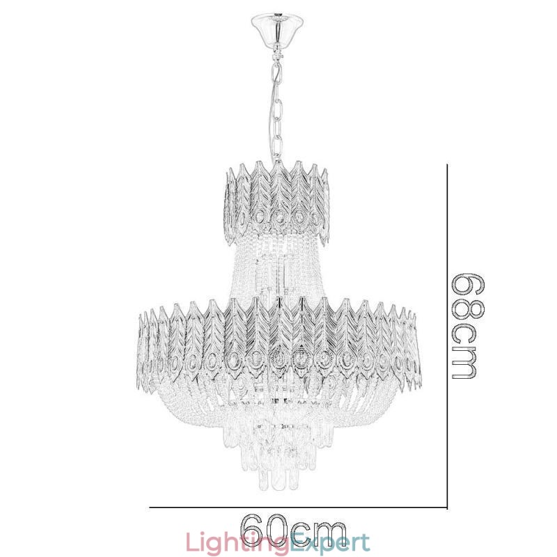 Crystal Pendant Light Luxury Decrative Ceiling Light 60cm