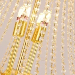 Crystal Pendant Light Electroplated Gold Duplex Luxury Decrative Ceiling Lamp 80cm