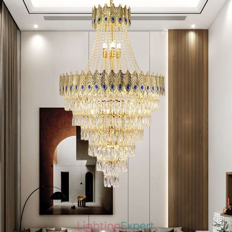 Crystal Pendant Light Sophisticated Luxury Decrative Hanging Light 80cm