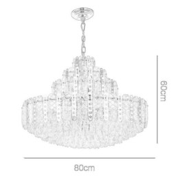 Crystal Pendant Light 4th Floor Luxury Decrative Ceiling Light with Golden Hollow Iron Sheet