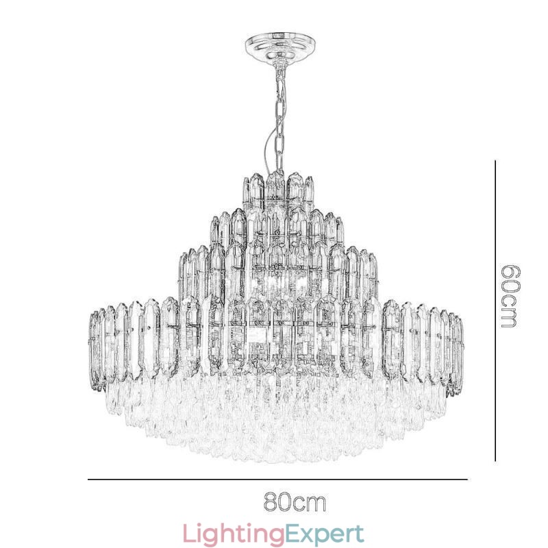 Crystal Pendant Light Four Layers Luxury Decrative Ceiling Light 80cm