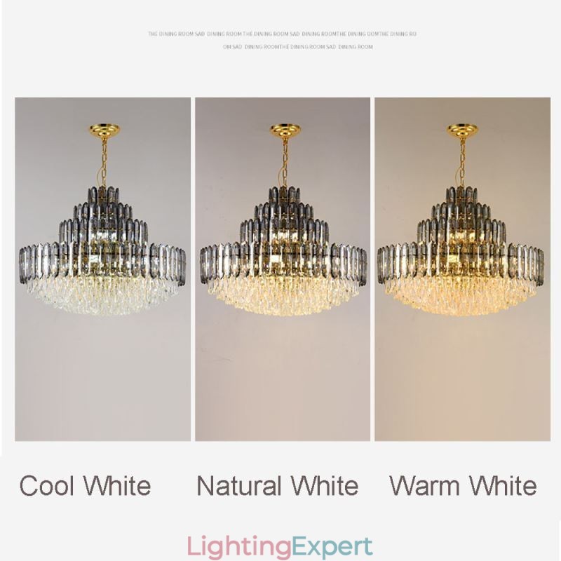 Crystal Pendant Light Four Layers Luxury Decrative Ceiling Light 80cm