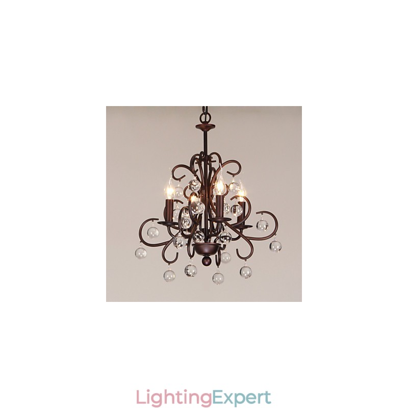 Traditional Classic Painting Metal Chandelier