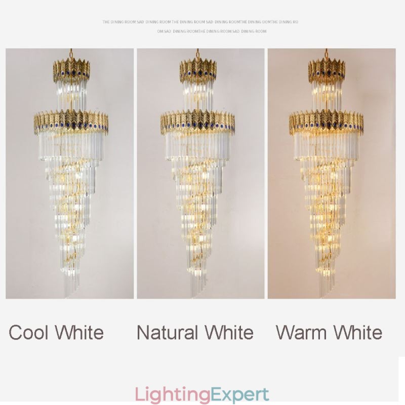 Gold Crystal Pendant Light Electroplated Gold Phoenix Tail Lampshade Ceiling Light