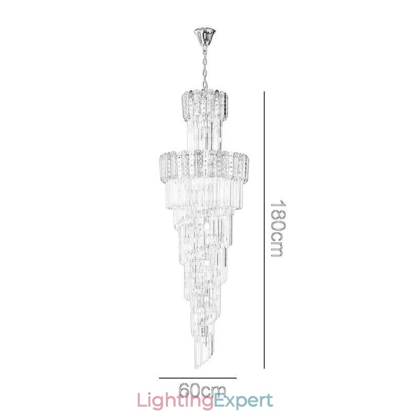Gold Crystal Pendant Light Luxurious Decrative Ceiling Light φ60*H180cm