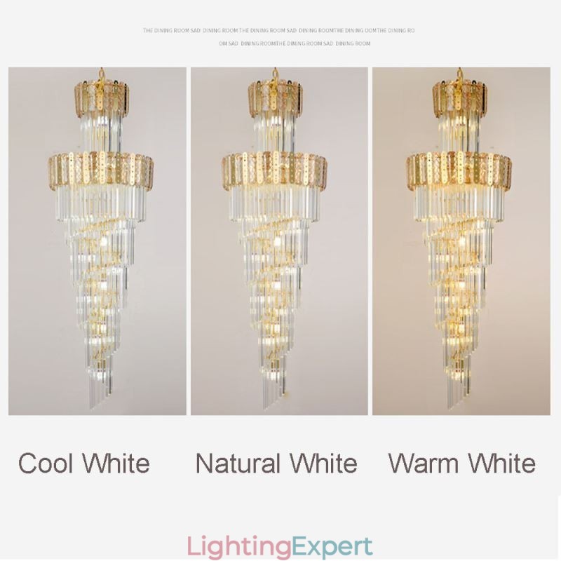 Gold Crystal Pendant Light Luxurious Decrative Ceiling Light φ60*H180cm