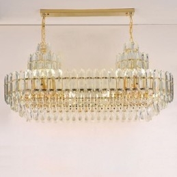 Crystal Pendant Light Rectangular Luxury Decrative Ceiling Light 100cm