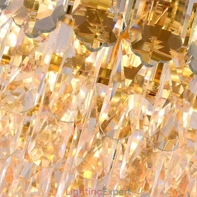 Crystal Pendant Light Rectangular Luxury Decrative Ceiling Light 100cm