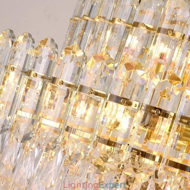 Crystal Pendant Light Rectangular Luxury Decrative Ceiling Light 100cm
