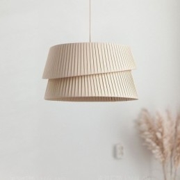 Pendant Light French Cream Style Double Layer Fabric Lampshade Ceiling Lamp
