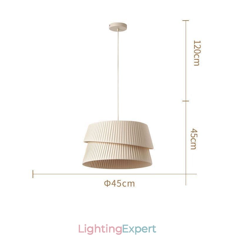 Pendant Light French Cream Style Double Layer Fabric Lampshade Ceiling Lamp