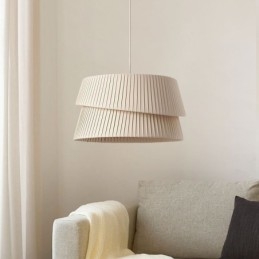 Pendant Light French Cream Style Double Layer Fabric Lampshade Ceiling Lamp