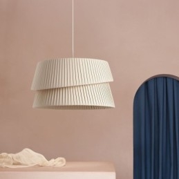 Pendant Light French Cream Style Double Layer Fabric Lampshade Ceiling Lamp