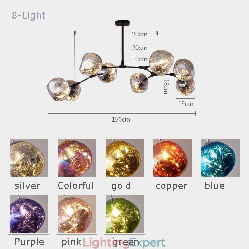 Nordic Ceiling Lamp Modern Electroplated Stained Glass Lampshade Pendant Light