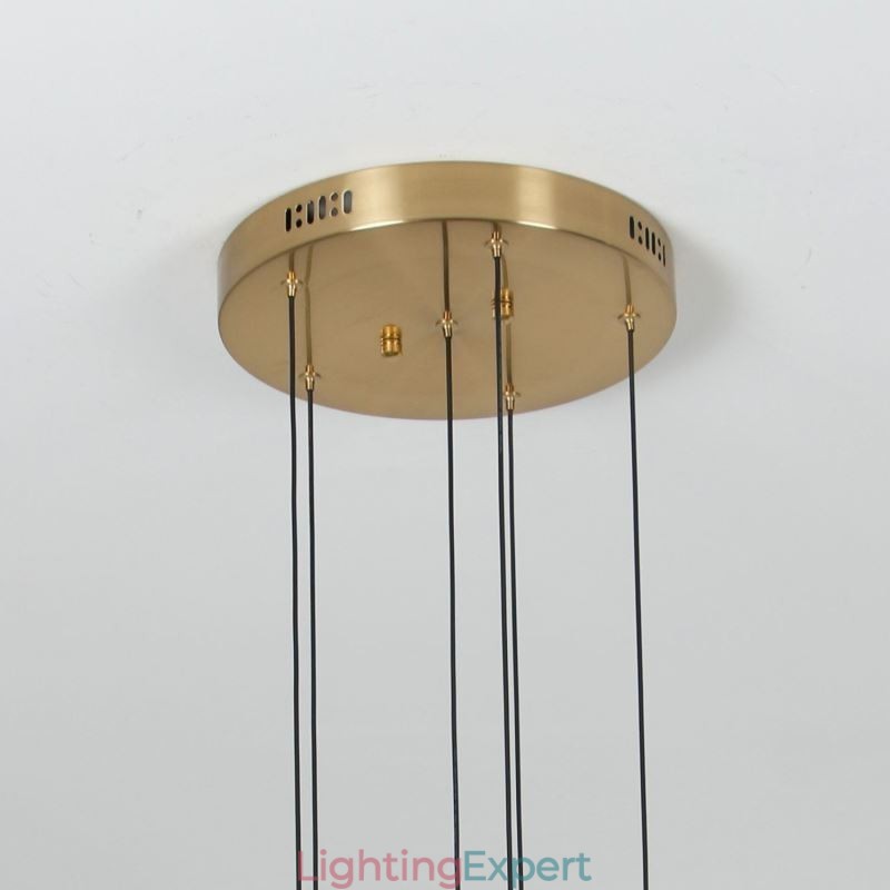 Pendant Light Copper Crystal Column Cluster Ceiling Light