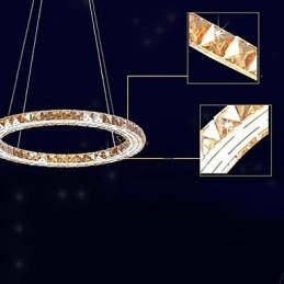 Crystal Pendant Light Lighting Lamps Modern Fixtures Amber K9 Crystal Round Single Ring 30CM