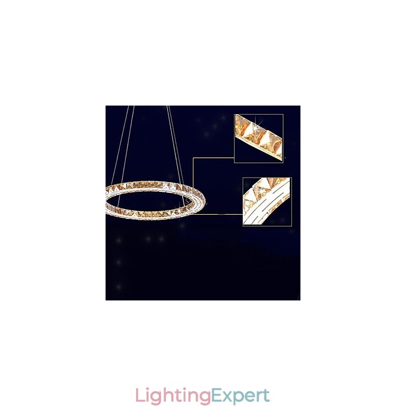 Crystal Pendant Light Lighting Lamps Modern Fixtures Amber K9 Crystal Round Single Ring 30CM