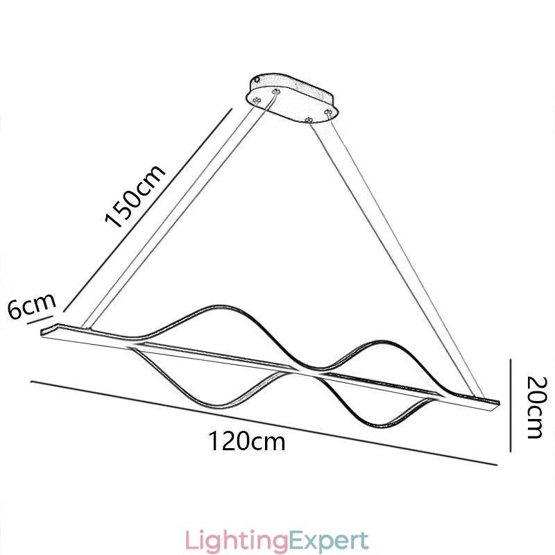 Pendant Minimalist Light Wave Ceiling Light