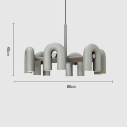 Pendant Light Round Wrought Iron U shaped Ceiling Light 90° Rotating Shade