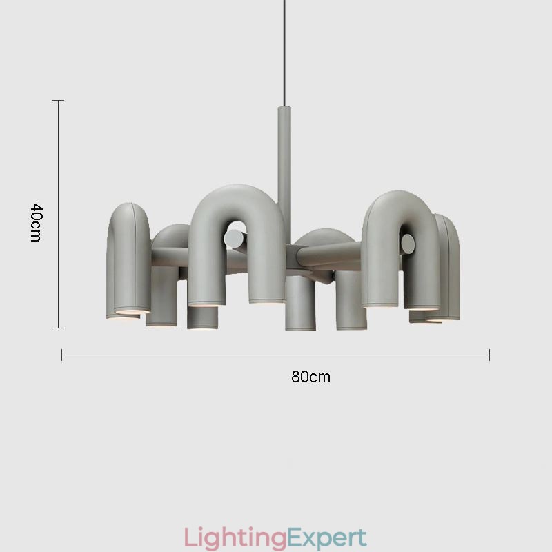 Pendant Light Round Wrought Iron U shaped Ceiling Light 90° Rotating Shade