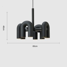 Pendant Light Round Wrought Iron U shaped Ceiling Light 90° Rotating Shade