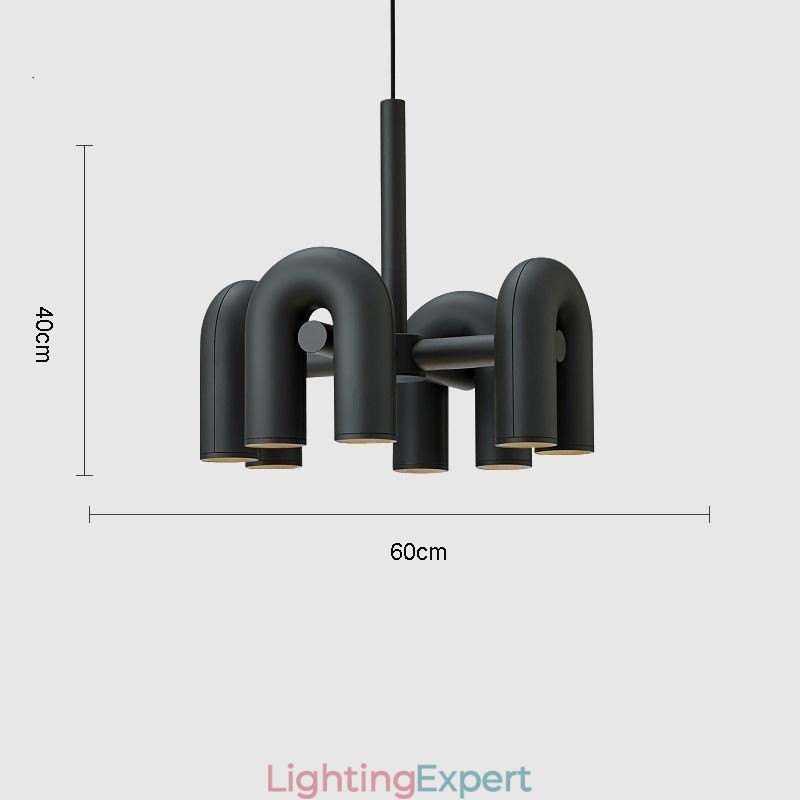 Pendant Light Round Wrought Iron U shaped Ceiling Light 90° Rotating Shade