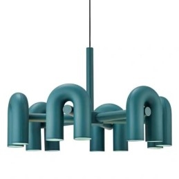 Pendant Light Round Wrought Iron U shaped Ceiling Light 90° Rotating Shade