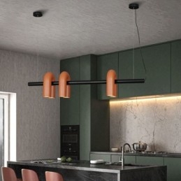 Ceiling Light Wrought Iron U shaped Pendant Light 90° Rotating Shade
