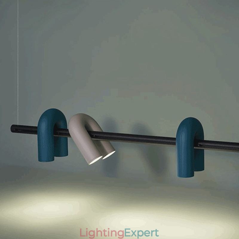 Ceiling Light Wrought Iron U shaped Pendant Light 90° Rotating Shade