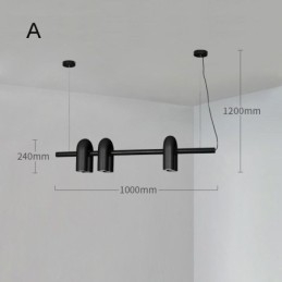 Ceiling Light Wrought Iron U shaped Pendant Light 90° Rotating Shade