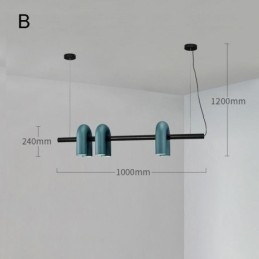 Ceiling Light Wrought Iron U shaped Pendant Light 90° Rotating Shade
