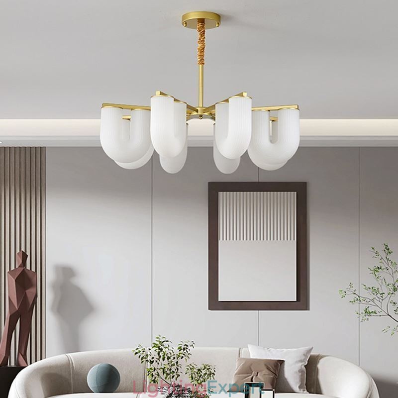 U Shaped Chandelier French Cream Style Pendant Light
