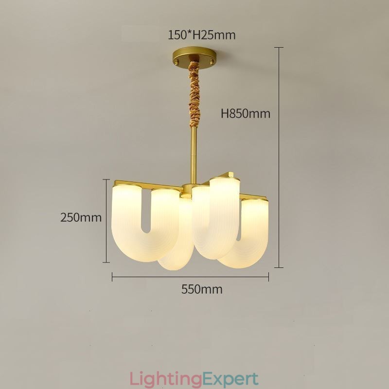 U Shaped Chandelier French Cream Style Pendant Light