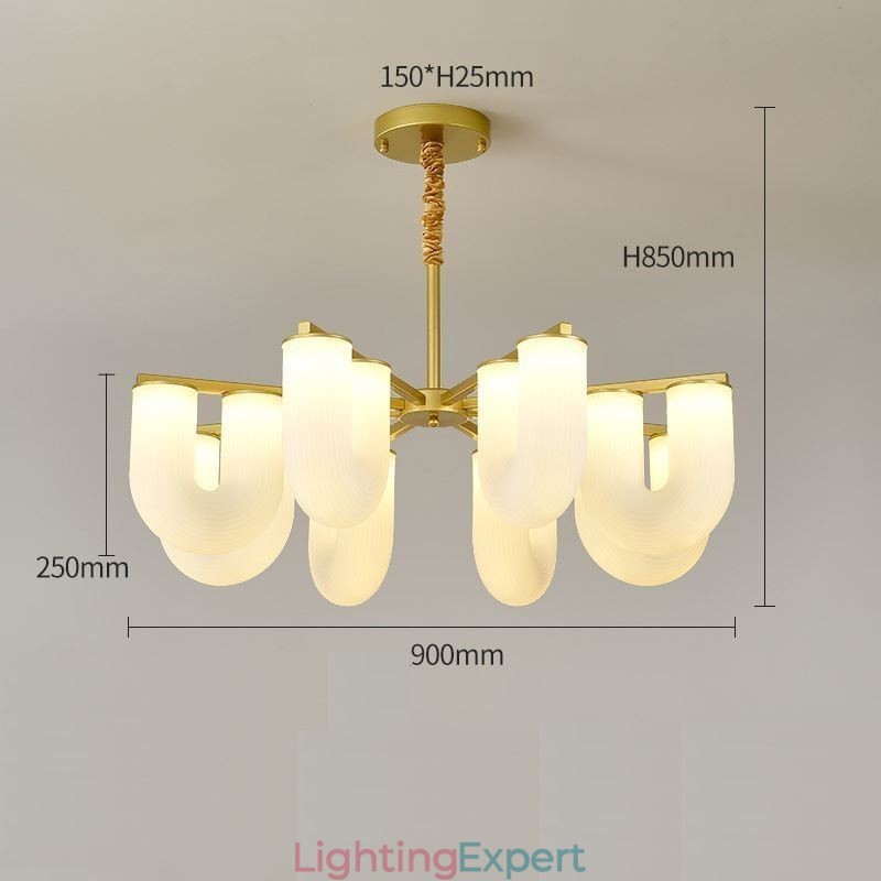 U Shaped Chandelier French Cream Style Pendant Light