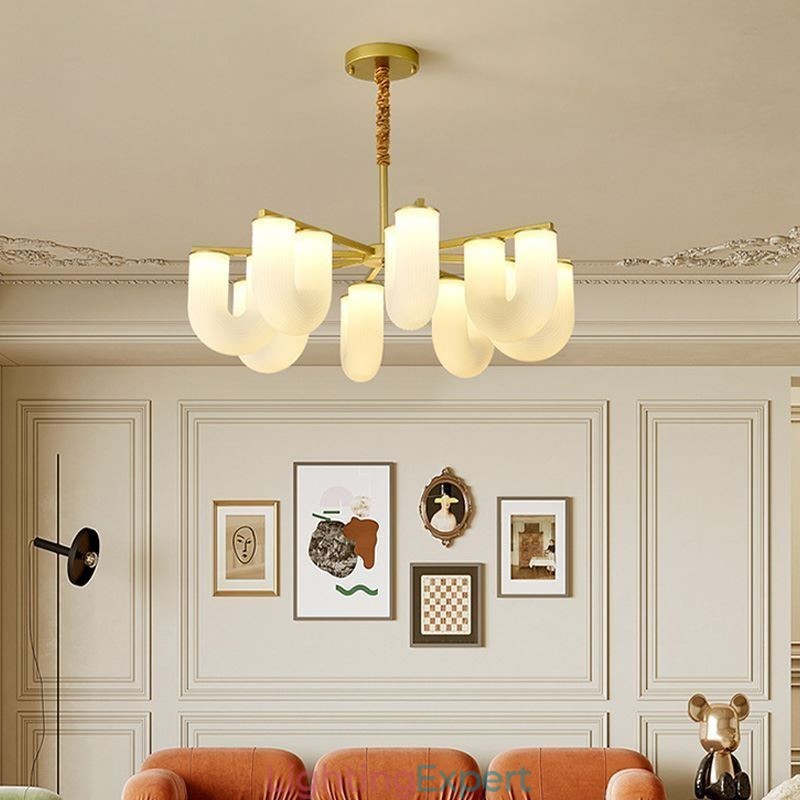 U Shaped Chandelier French Cream Style Pendant Light