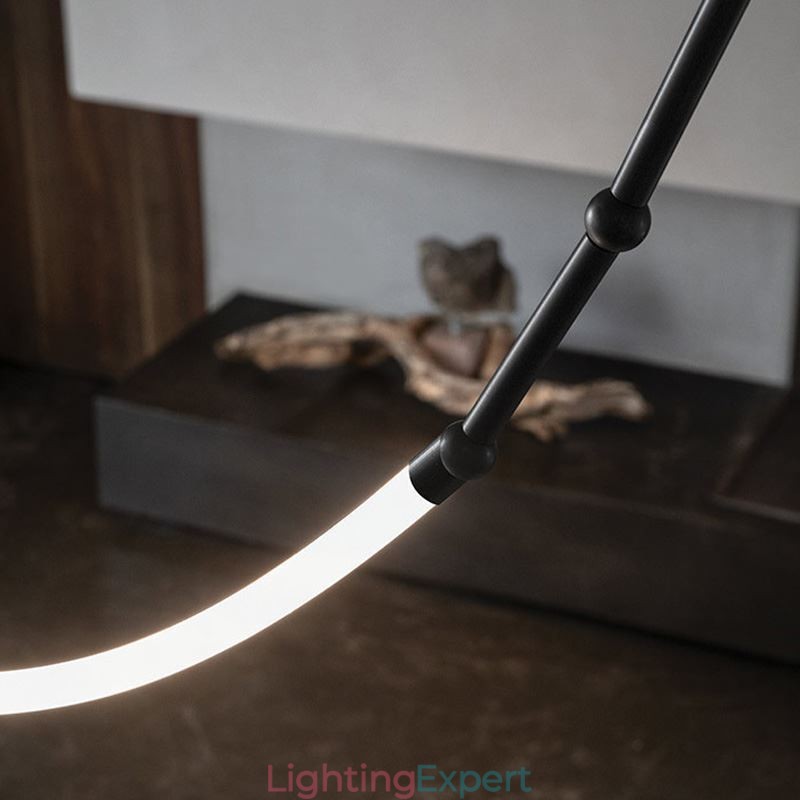 Pendant Light Creative Line Bamboo Ceiling Light Black Gold