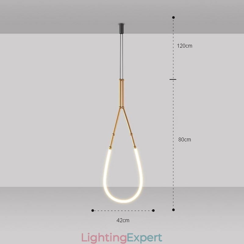 Pendant Light Creative Line Bamboo Ceiling Light Black Gold